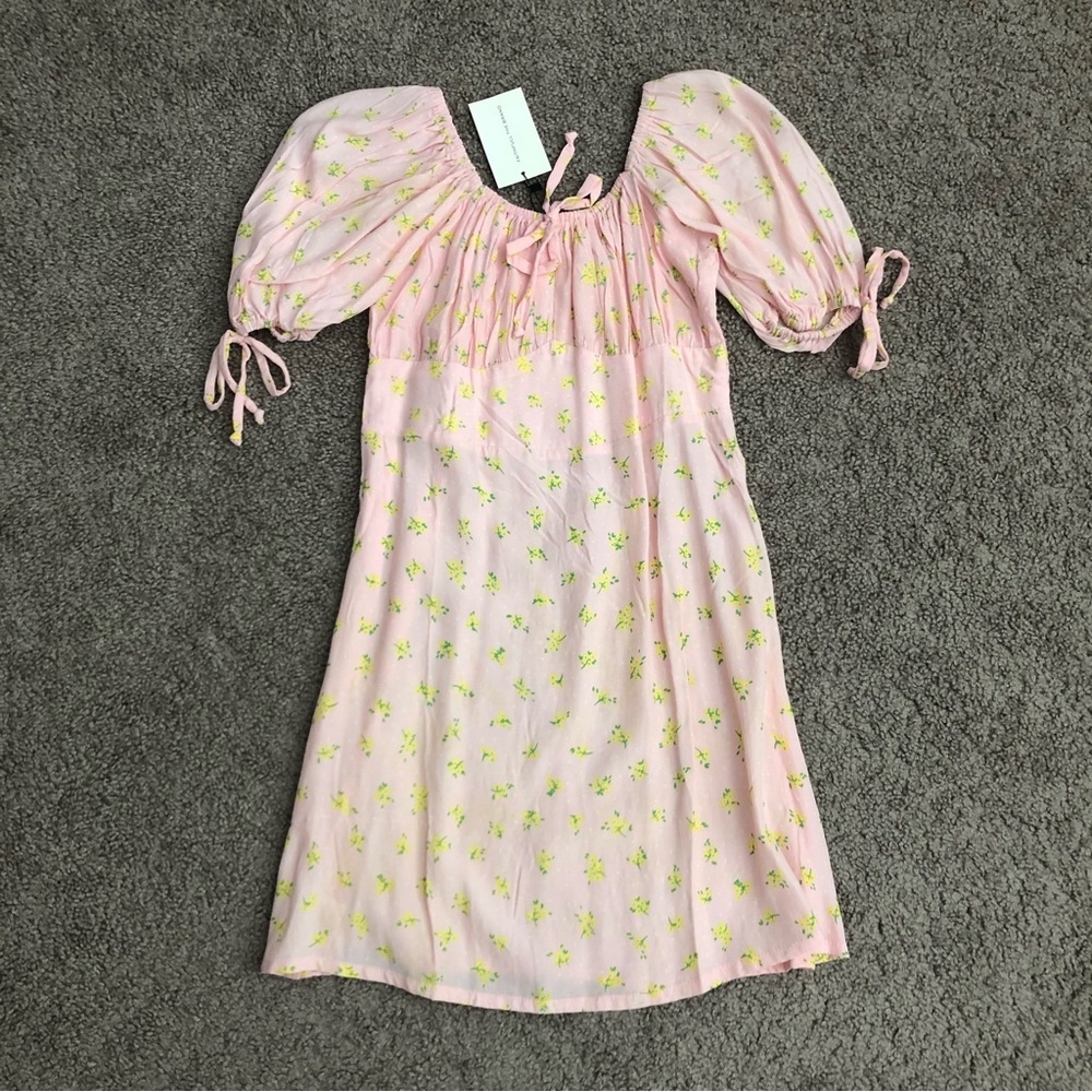 Faithfull The Brand Thea Luda Flora Pink Mini Dress Swiftie Womens Size S